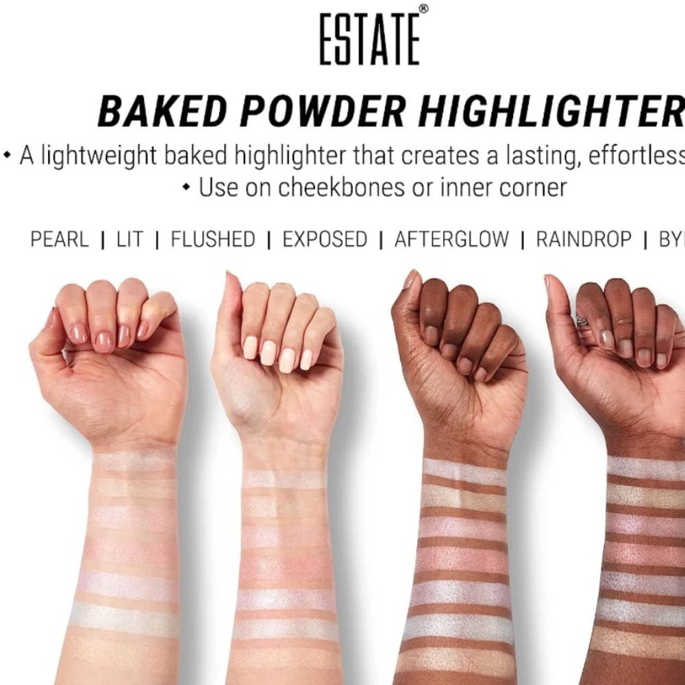 Estate Cosmetics Dew Me Baked Highlighter Cheek Eyes Face Pressed Powder Exposed - Picture 5 of 8